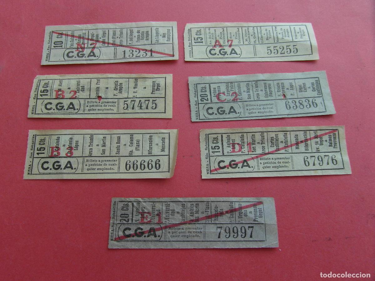Coleccionismo billetes de transporte: LOTE 7 BILLETE COMPA&Ntilde;IA GENERAL AUTOBUSES BARCELONA CGA - CAPICUA DIFERENTES N&Uacute;MEROS VER TRAYECTOS