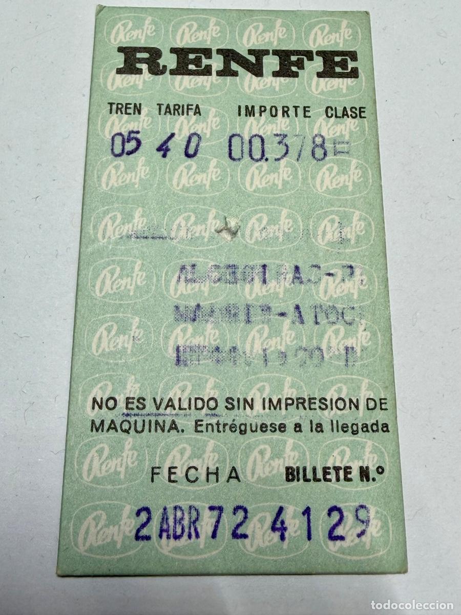 Coleccionismo billetes de transporte: ANTIGUO BILLETE TREN FERROCARRIL RENFE - ALGECIRAS A MADRID
