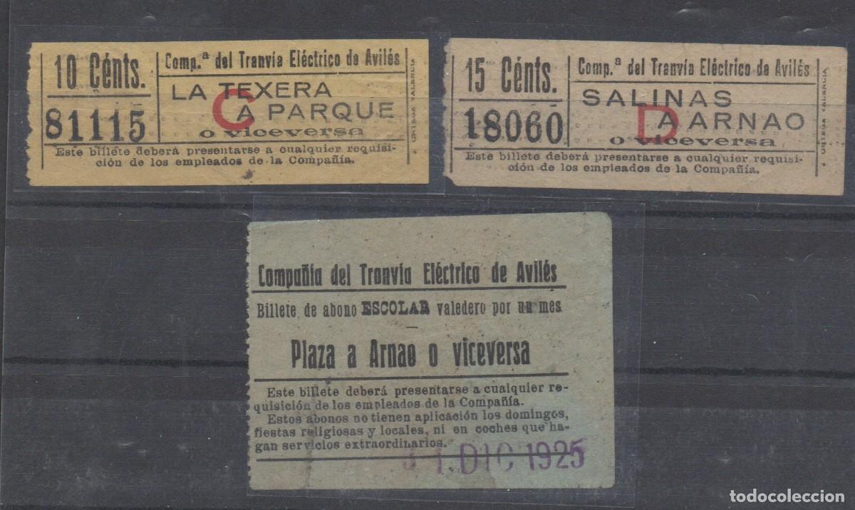 Coleccionismo billetes de transporte: BILLETES TRANVIA ELECTRICO AVILES