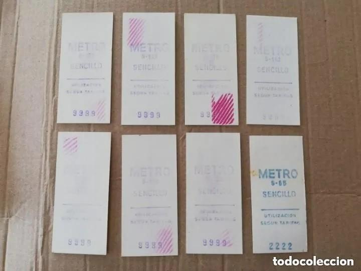 Coleccionismo billetes de transporte: 8 BILLETES DEL METRO DE MADRID, TODOS CAPICUAS REALES, 9999 (7 BILLETES), 2222 (1 BILLETE), TAL Y CO