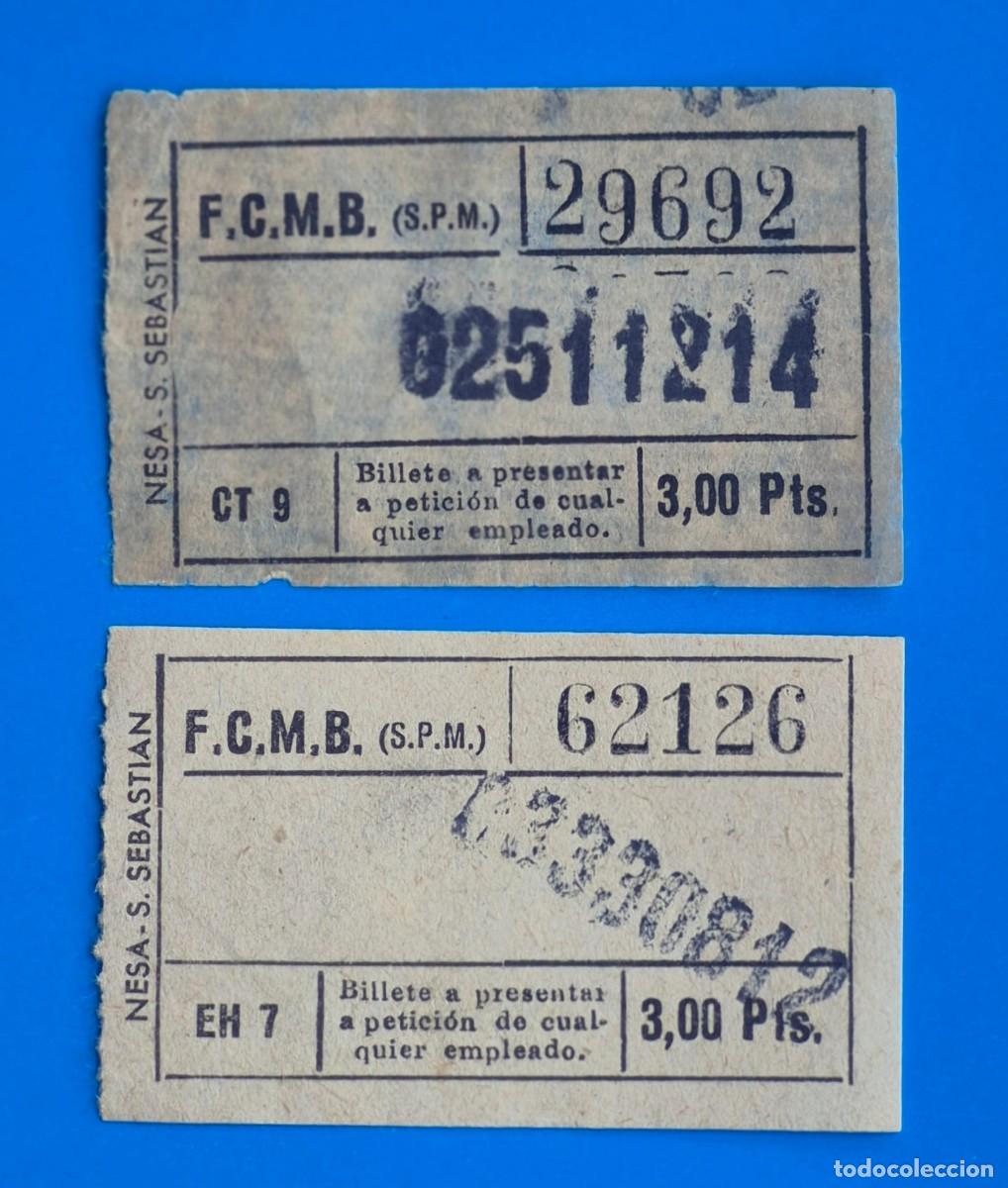 Coleccionismo billetes de transporte: 2 Billetes Capic&uacute;a Transportes Barcelona ( F.C.M.B) &ndash; 3,00 pts. &ndash; 29692 - 62126