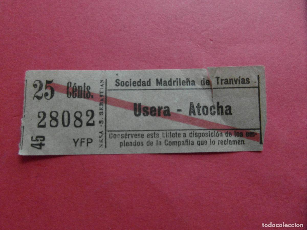Coleccionismo billetes de transporte: REF: TRMAD_SMT - S.M.T. SOCIEDAD MADRILE&Ntilde;A DE TRANV&Iacute;AS - MADRID 28082 CAPICUA LEEINTER Y TRAY