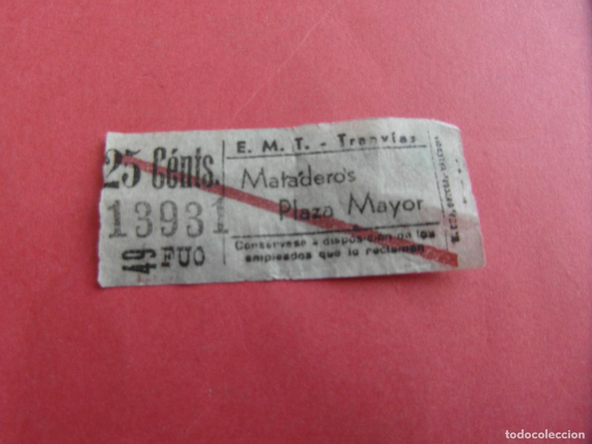 Coleccionismo billetes de transporte: TRMAD_EMT_TRAN - EMPRESA MUNICIPAL DE TRANSPORTE TRANV&Iacute;AS - MADRID 13931 CAPICUA LEEINTER Y TRAY