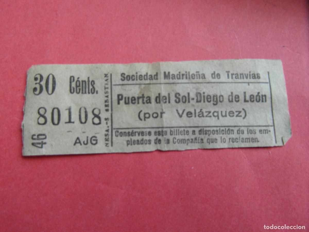 Coleccionismo billetes de transporte: TRMAD_SMT - SOCIEDAD MADRILE&Ntilde;A DE TRANV&Iacute;AS - MADRID 80108 CAPICUA LEEINTER Y TRAY