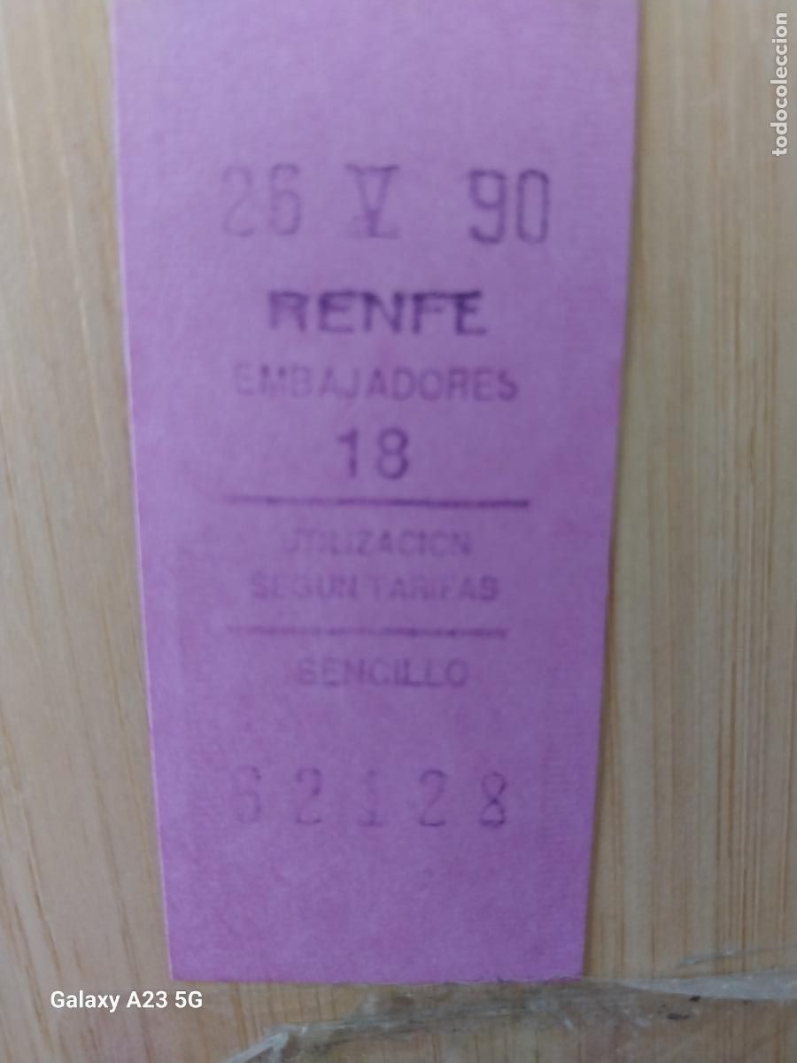 Coleccionismo billetes de transporte: RENFE BILLETE EMBAJADORES 26 MAYO 1990 DESTINO LAS AGUILAS
