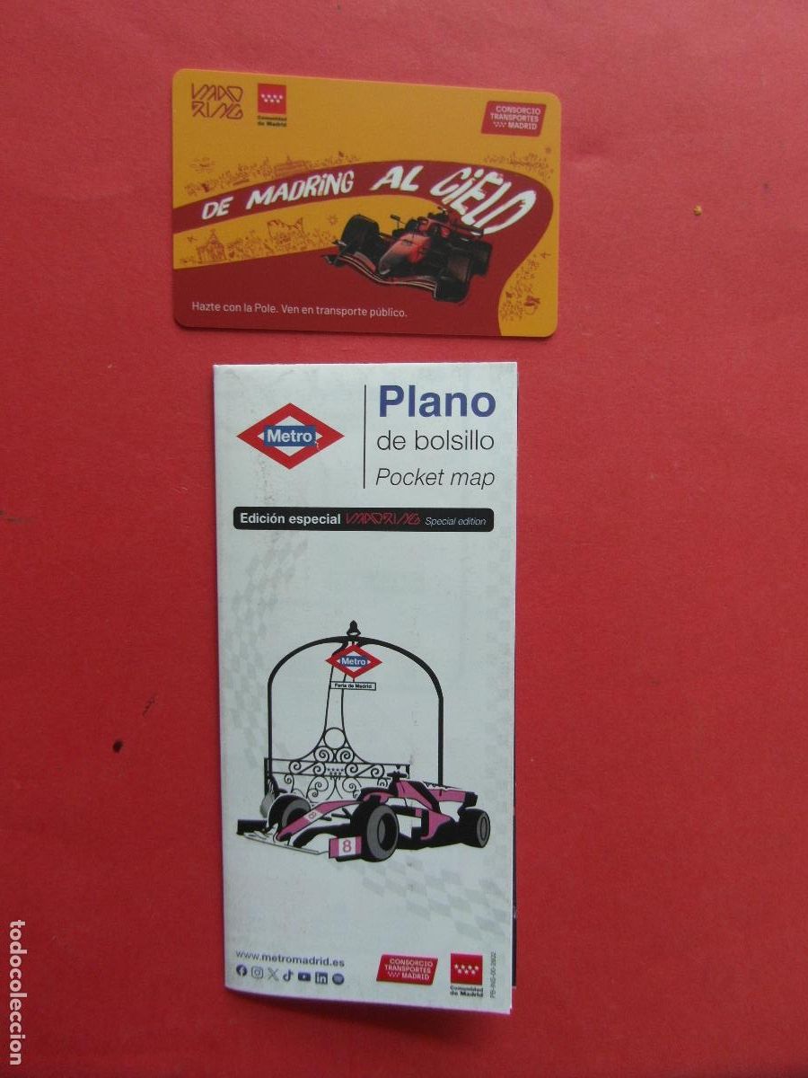 Coleccionismo billetes de transporte: LOTE TARJETA PLASTICO MADRID MADRING FORMULA 1 CONMEMORATIVA Y PLANO METRO EDICION ESPECIAL
