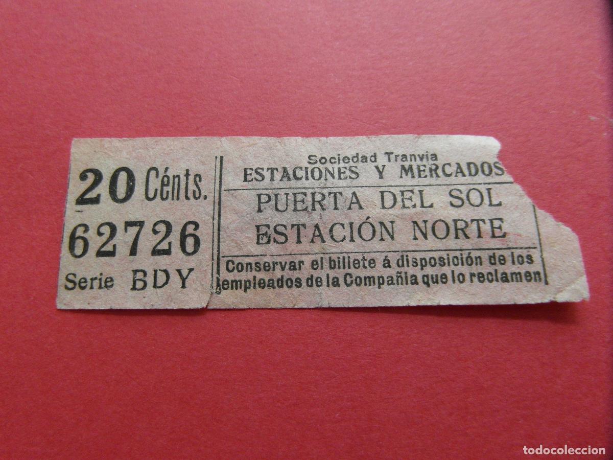 Coleccionismo billetes de transporte: TRMAD_ESTYME - SOCIEDAD TRANV&Iacute;A ESTACIONES Y MERCADOS - MADRID 62726 CAPICUA LEEINTER Y TRAY