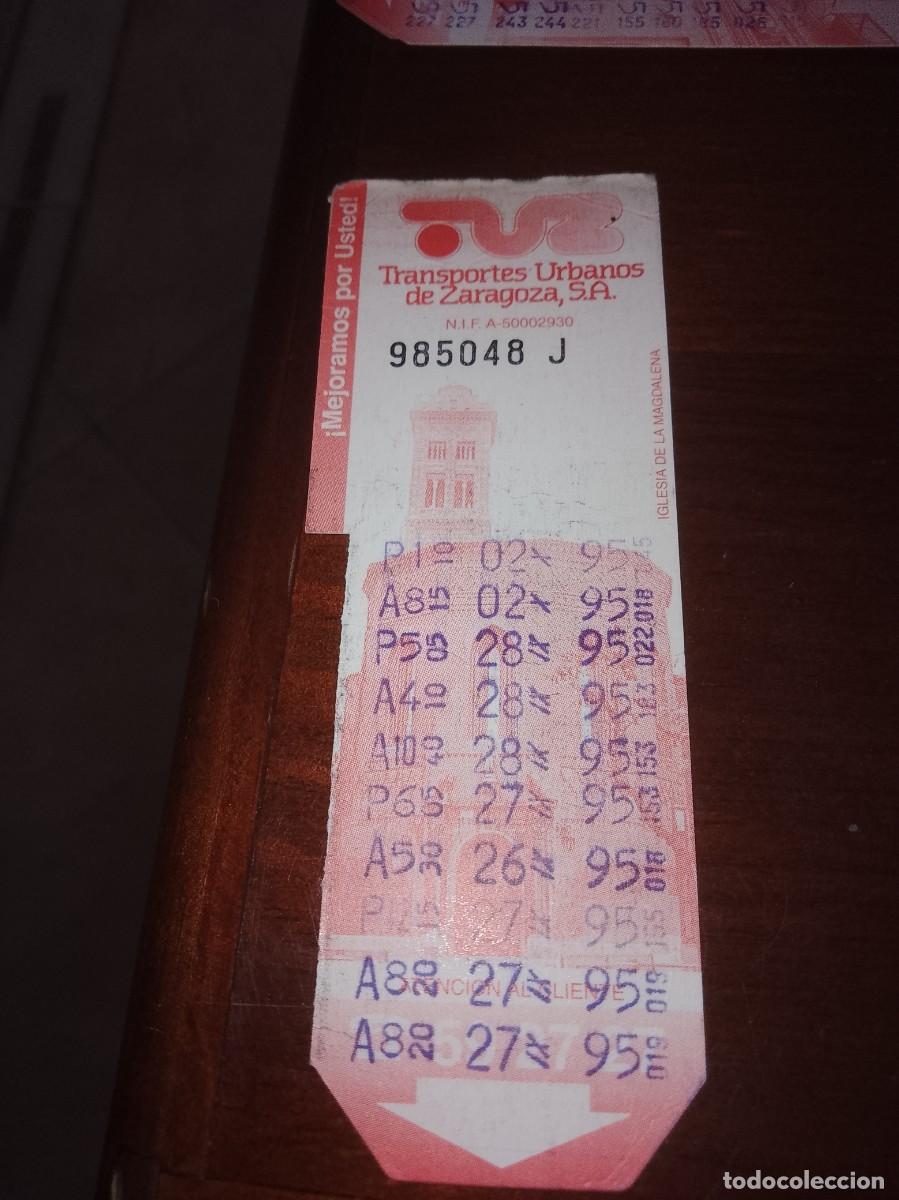 Coleccionismo billetes de transporte: Transporte urbano de Zaragoza iglesias de la Madalena a&ntilde;os 90