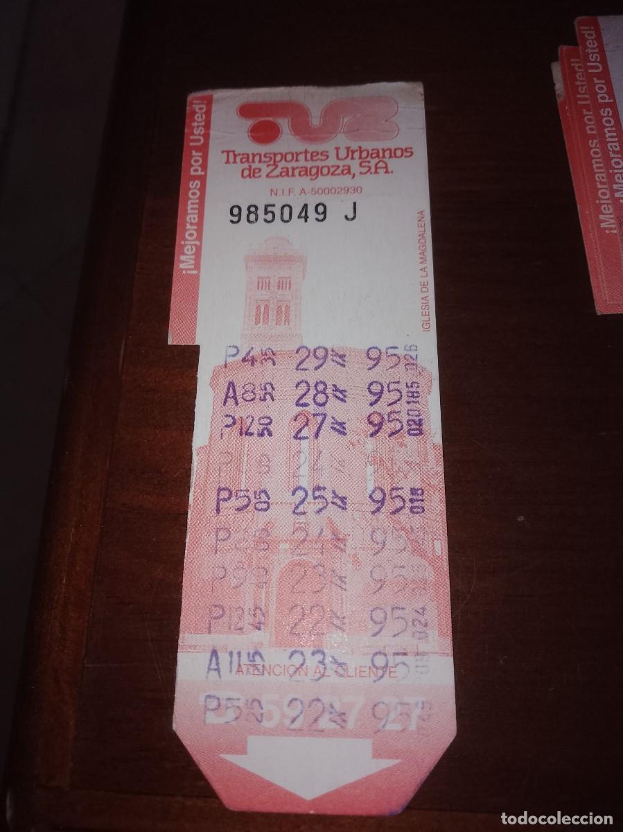 Coleccionismo billetes de transporte: Transporte urbano de Zaragoza iglesias de la Madalena a&ntilde;os 90