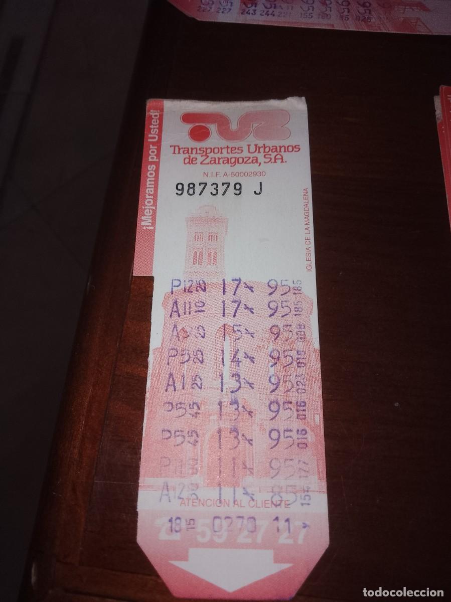Coleccionismo billetes de transporte: Transporte urbano de Zaragoza iglesias de la Madalena a&ntilde;os 90