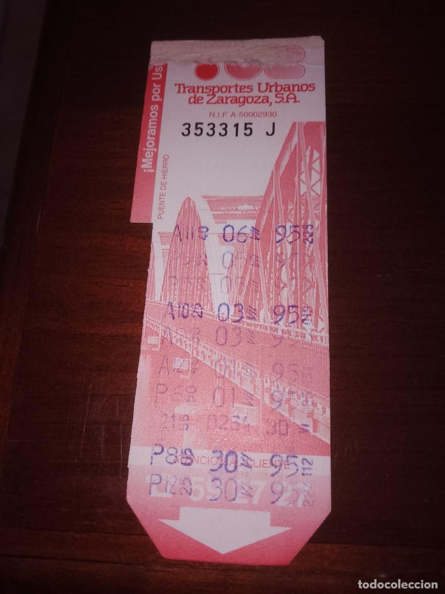 Colecionismos Bilhetes de Transporte: Transporte urbano de Zaragoza puente de hierro a&ntilde;os 90