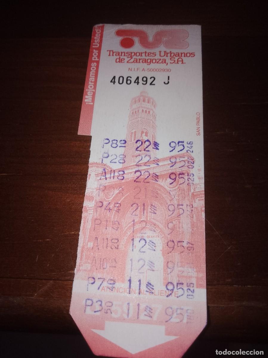 Coleccionismo billetes de transporte: Transporte urbano de Zaragoza san Pablo, a&ntilde;os 90