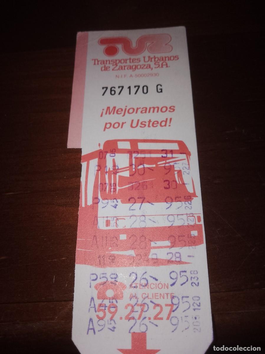 Coleccionismo billetes de transporte: Transporte urbano de Zaragoza a&ntilde;os 90