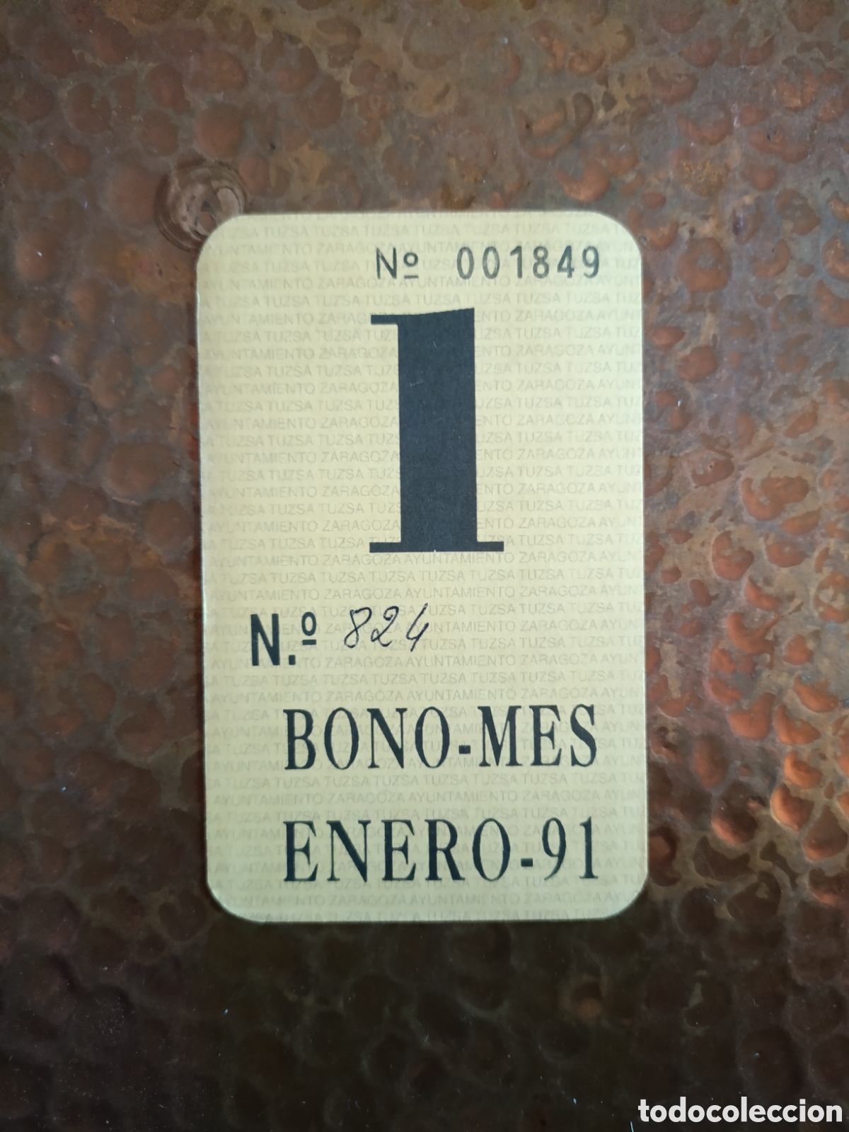 Collectionnisme Billets de transport: Billete de Transporte bono-mes ZARAGOZA A&Ntilde;OS 90S