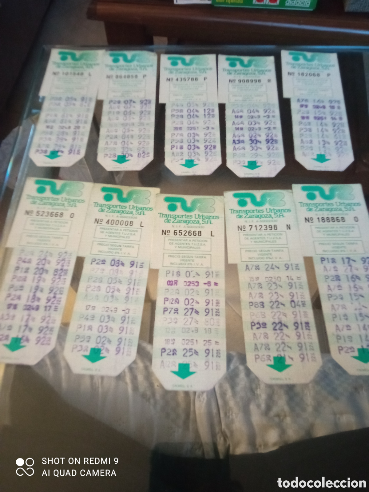 Coleccionismo billetes de transporte: Lote 10 unidades billetes de Transporte urbano de ZARAGOZA S.A. A&ntilde;os 90s