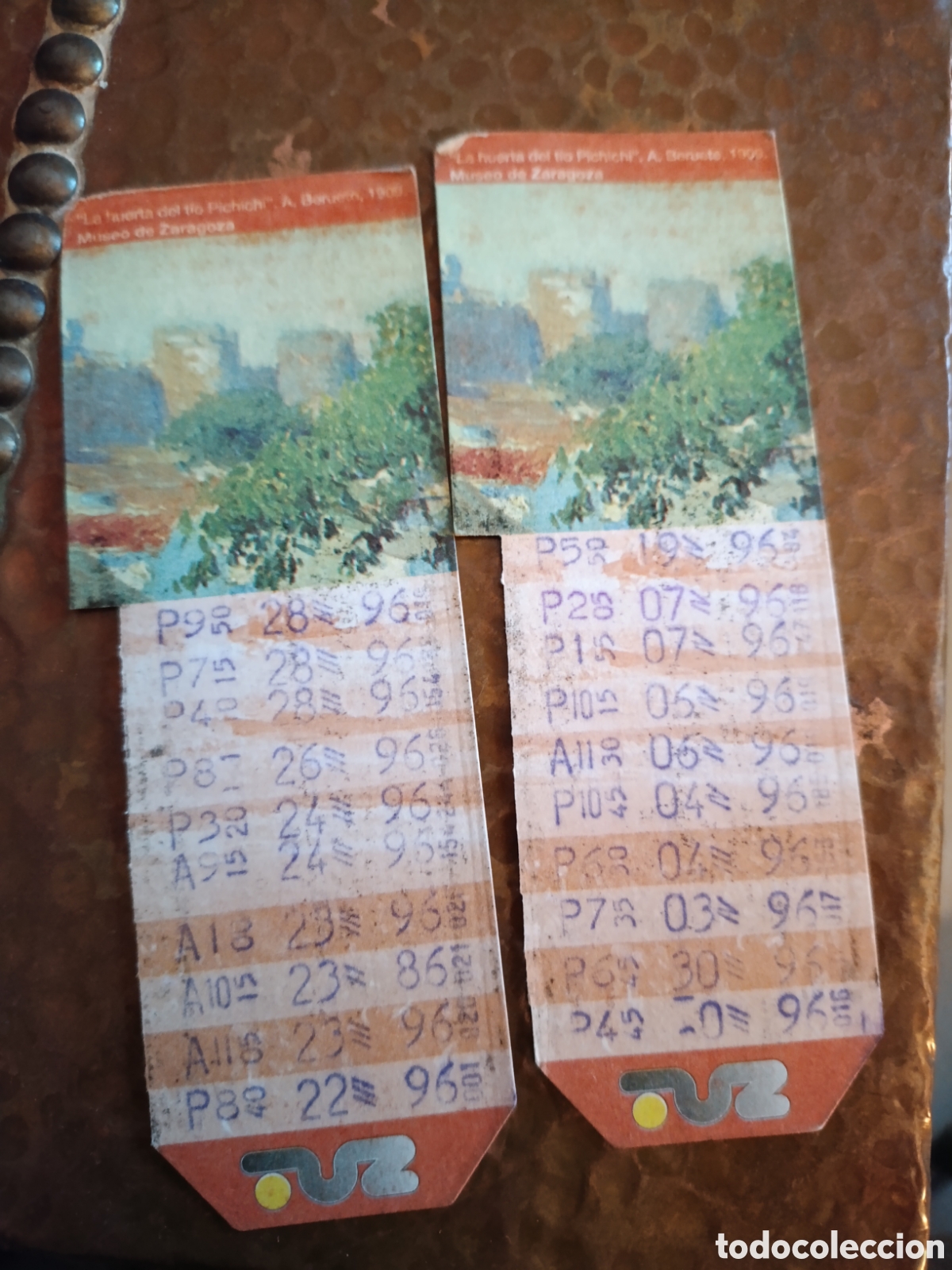 Coleccionismo billetes de transporte: LOTE 2 Billetes de Transporte urbano ZARAGOZA, S.A. A&Ntilde;OS 90S (Museo De ZGZ)