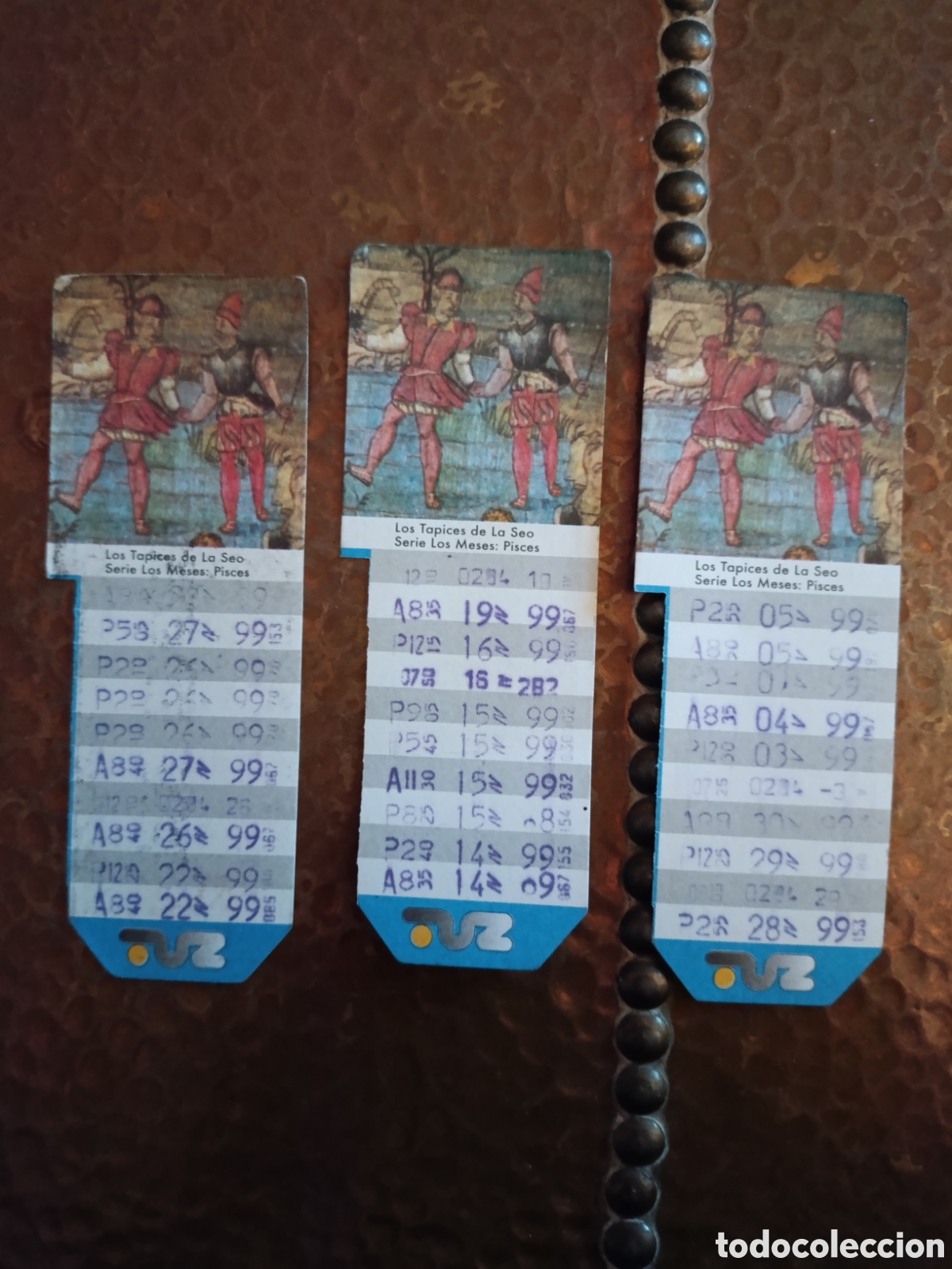 Coleccionismo billetes de transporte: LOTE 3 Billetes de Transporte urbano ZARAGOZA, S.A. A&Ntilde;OS 90S (los tapices de la serie de la seo)