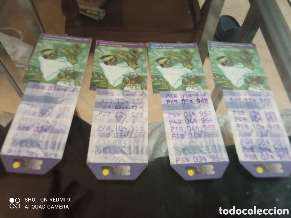 Coleccionismo billetes de transporte: Lote 5 unidades billetes de Transporte urbano de ZARAGOZA S.A. A&ntilde;os 90s (LA JOTA MUSEO DE ZARAGOZA)