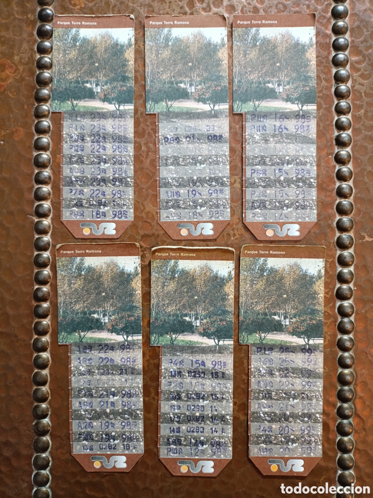 Coleccionismo billetes de transporte: LOTE 6 Billetes de Transporte urbano ZARAGOZA, S.A. A&Ntilde;OS 90S (PARQUE TORRE RAMONA )