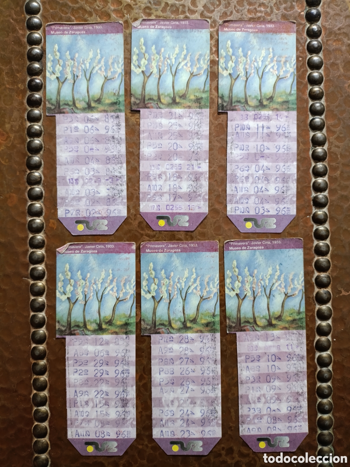 Coleccionismo billetes de transporte: LOTE 6 Billetes de Transporte urbano ZARAGOZA, S.A. A&Ntilde;OS 90S (museo de zgz )