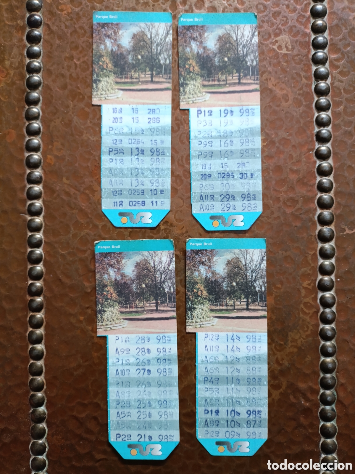 Coleccionismo billetes de transporte: LOTE 4 Billetes de Transporte urbano ZARAGOZA, S.A. A&Ntilde;OS 90S (Parque Bruil )