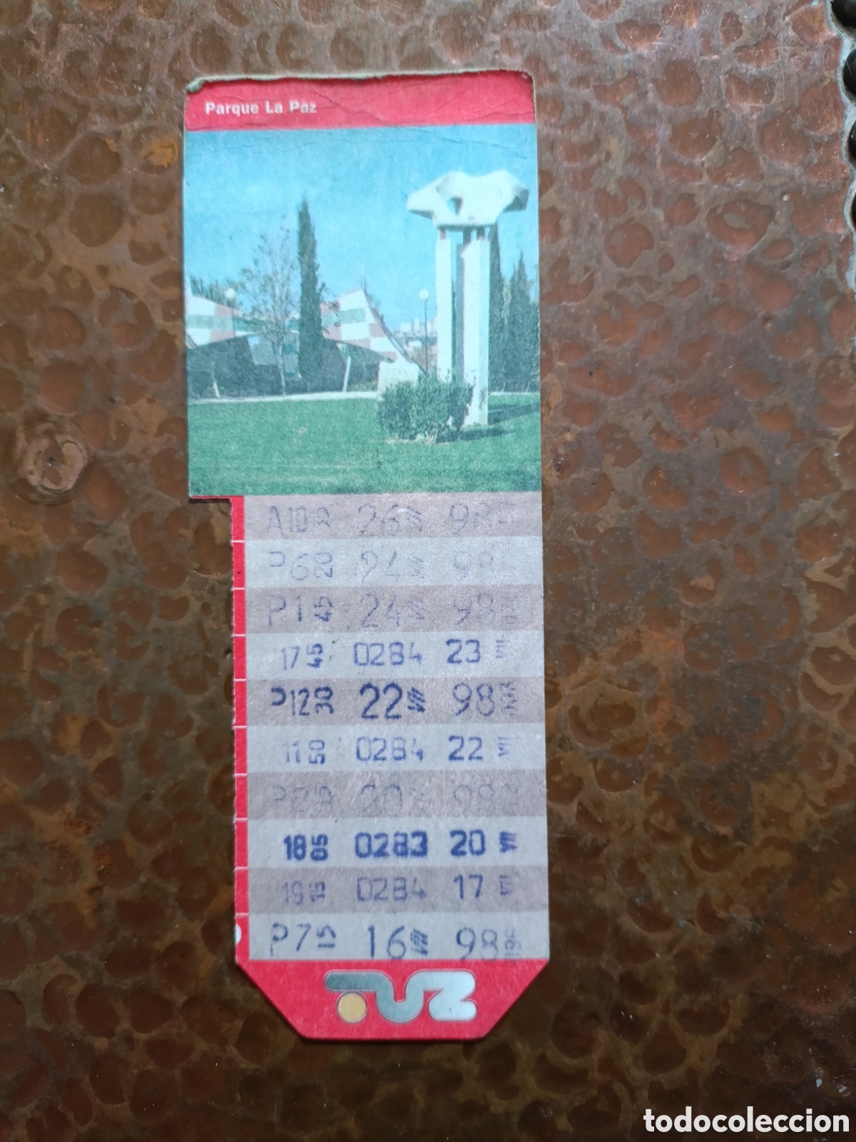 Coleccionismo billetes de transporte: Billete de Transporte urbano ZARAGOZA, S.A. A&Ntilde;OS 90S (parque la paz )