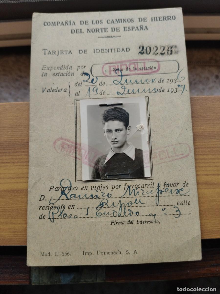 Coleccionismo billetes de transporte: COMPA&Ntilde;&Iacute;A CAMINOS DE HIERRO NORTE DE ESPA&Ntilde;A. TARJETA TRANSPORTE GUERRA CIVIL ESPA&Ntilde;OLA 1936/1937