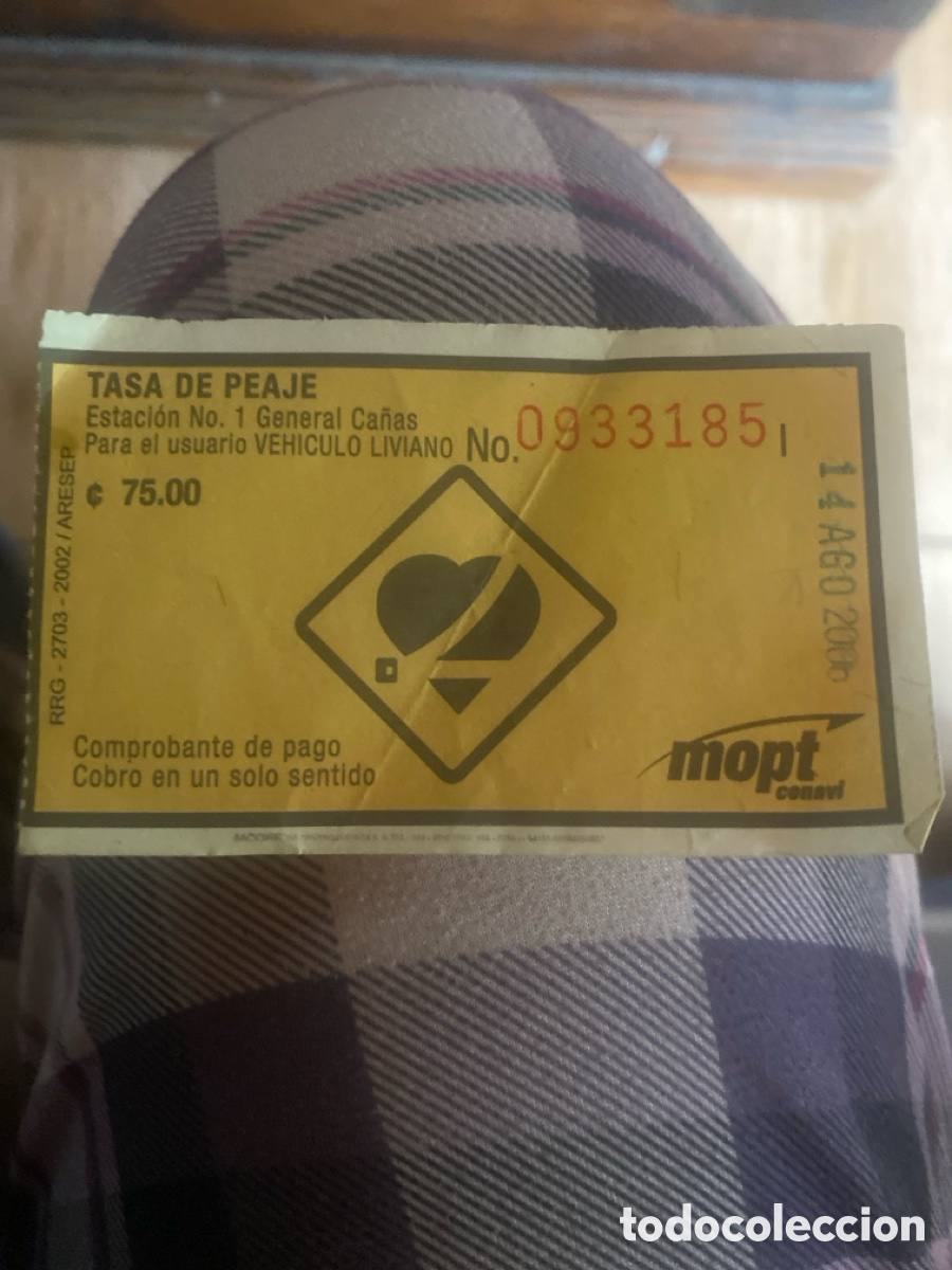 Coleccionismo billetes de transporte: Tasa de peaje ticket