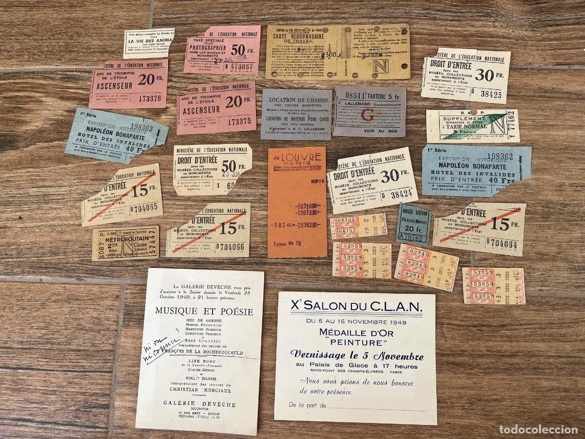 Coleccionismo billetes de transporte: LOTE ANTIGUAS ENTRADAS PARIS LOUVRE ARCO DEL TRIUNFO Y M&Aacute;S + BILLETES Y MAPA DEL TRANSPORTE P&Uacute;BLICO