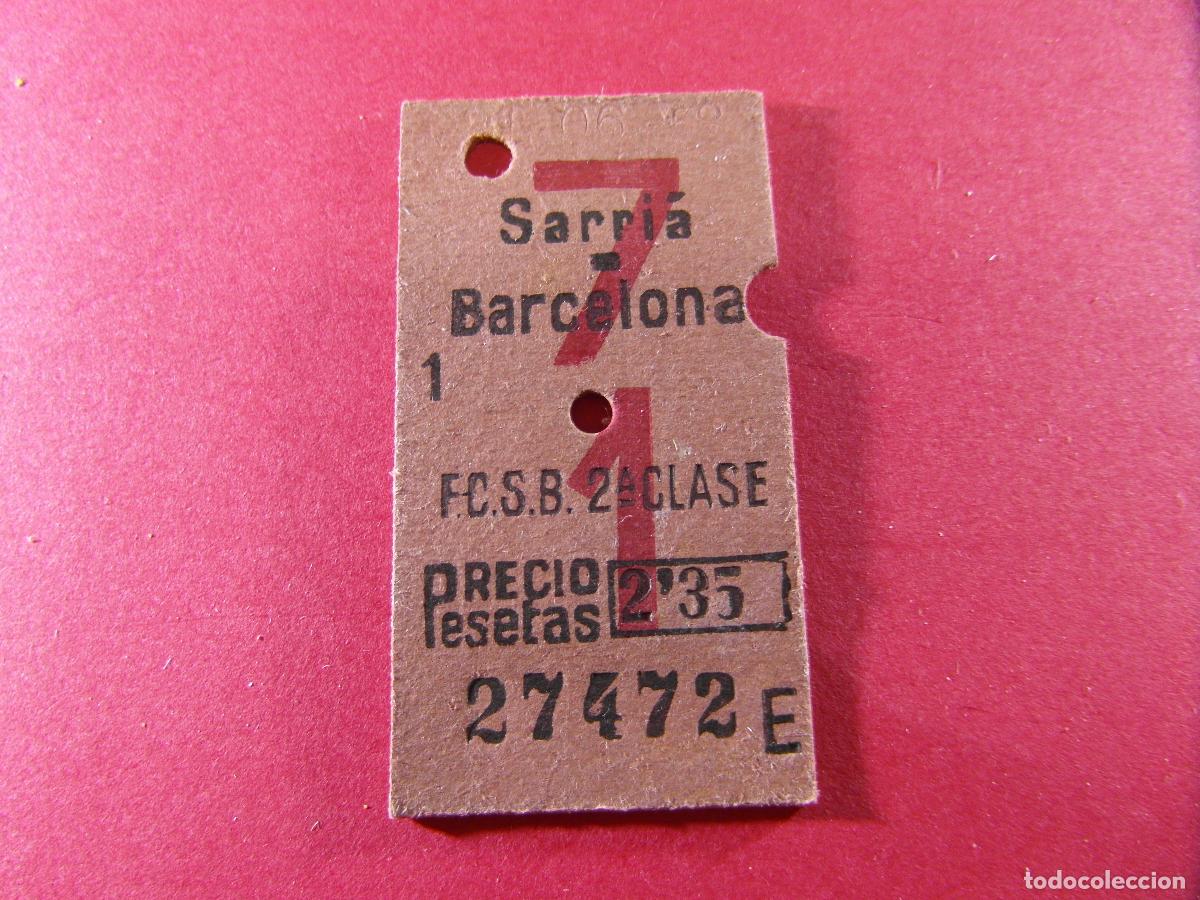 Coleccionismo billetes de transporte: BILLETE EDMONSON - FERROCARRILES CATALANES SARRIA GENERALITAT - CAPICUA 27472 BARCELONA