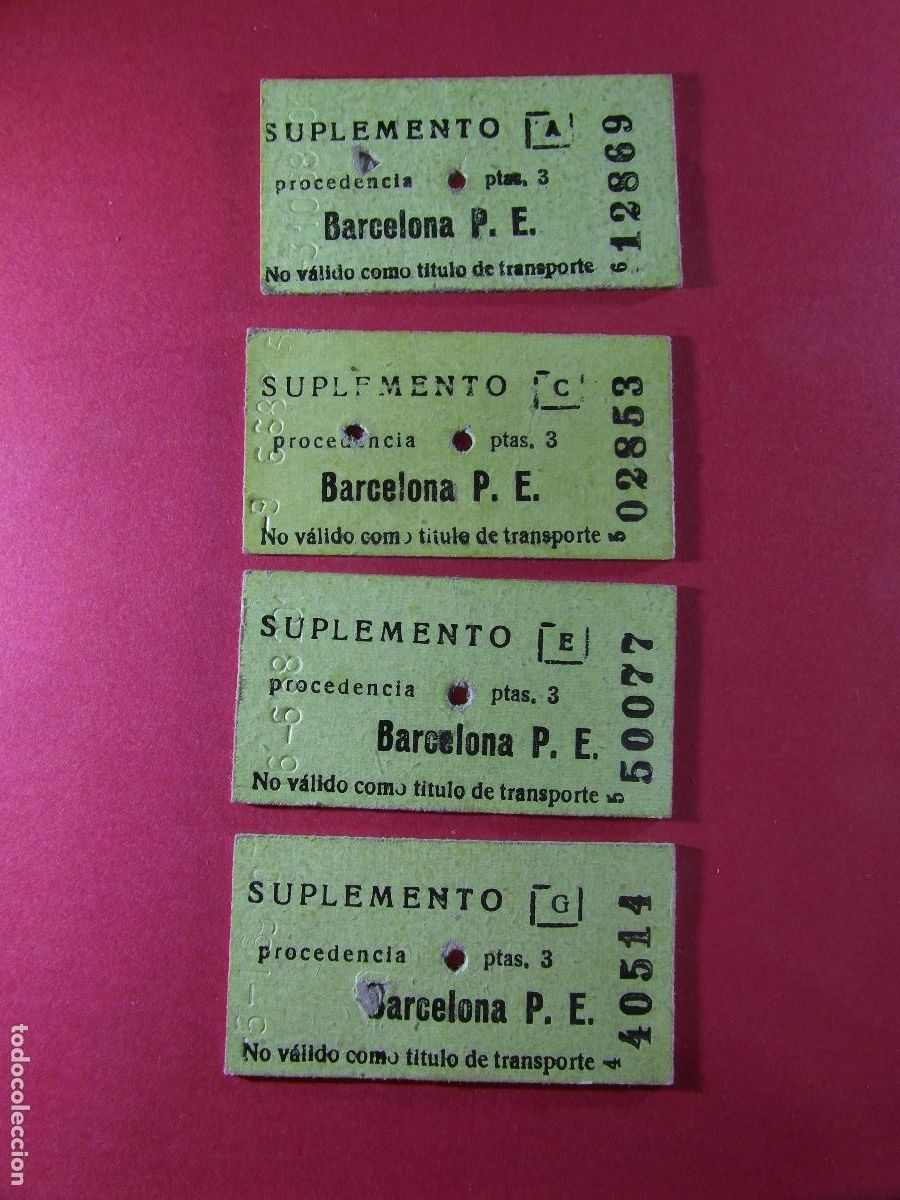 Coleccionismo billetes de transporte: BILLETE EDMONSON FERROCARRILES CATALANES SARRIA GENERALITAT - LOTE 4 DIF. BARCELONA P.E. SUPLEMENTO