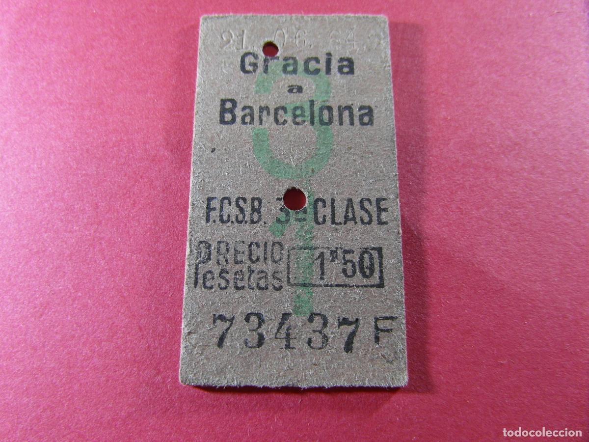 Coleccionismo billetes de transporte: BILLETE EDMONSON FERROCARRILES CATALANES SARRIA GENERALITAT - GRACIA BARCELONA