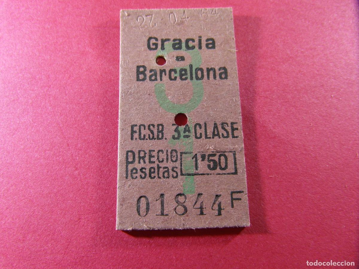 Coleccionismo billetes de transporte: BILLETE EDMONSON FERROCARRILES CATALANES SARRIA GENERALITAT - GRACIA BARCELONA