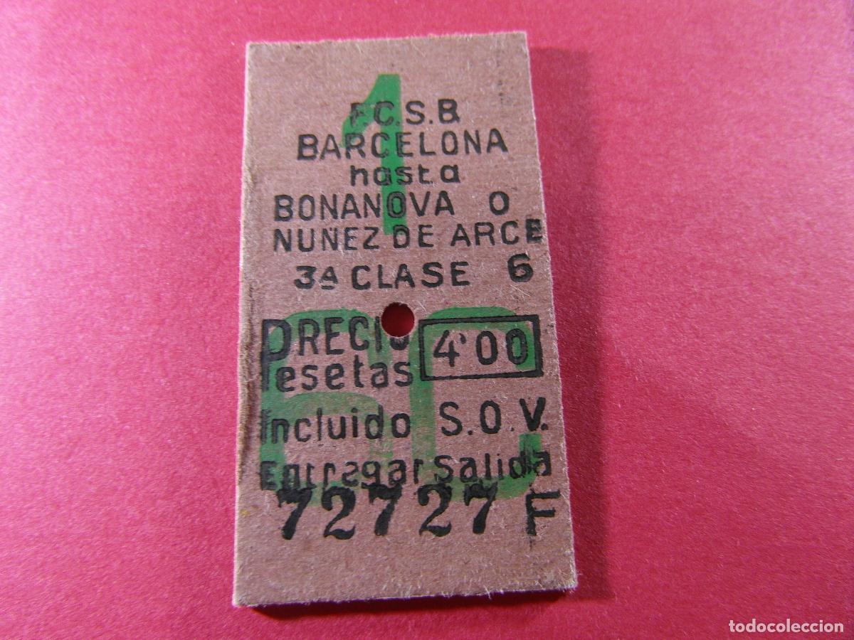 Coleccionismo billetes de transporte: BILLETE EDMONSON FERROCARRILES CATALANES SARRIA GENERALITAT - CAPICUA 72727 BARCELONA BONANOVA NU&Ntilde;EZ