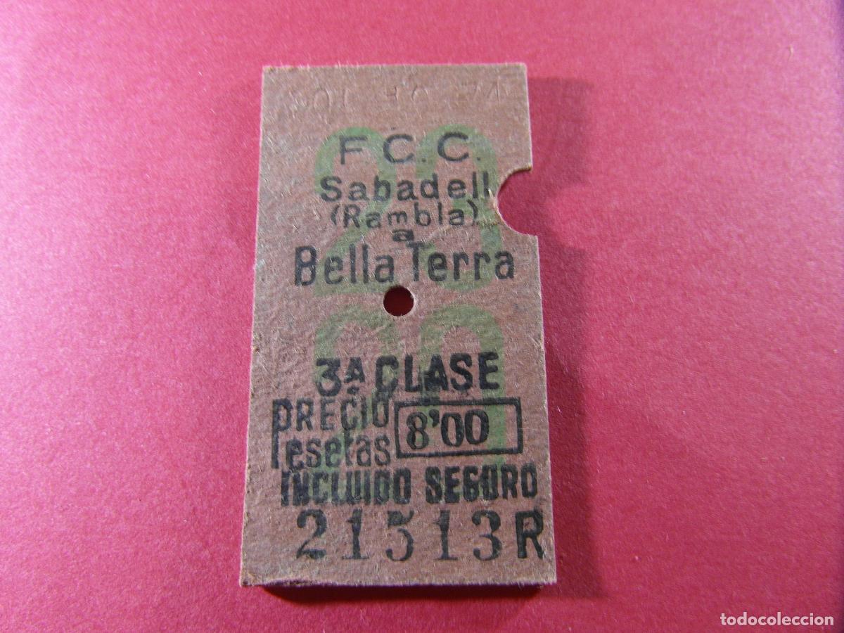 Coleccionismo billetes de transporte: BILLETE EDMONSON FERROCARRILES CATALANES SARRIA GENERALITAT - SABADELL RAMBLA BELLATERRA