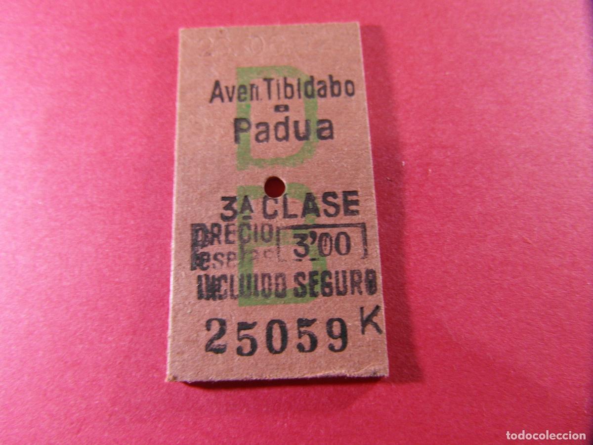 Coleccionismo billetes de transporte: BILLETE EDMONSON FERROCARRILES CATALANES SARRIA GENERALITAT - AVEN TIBIDABO PADUA