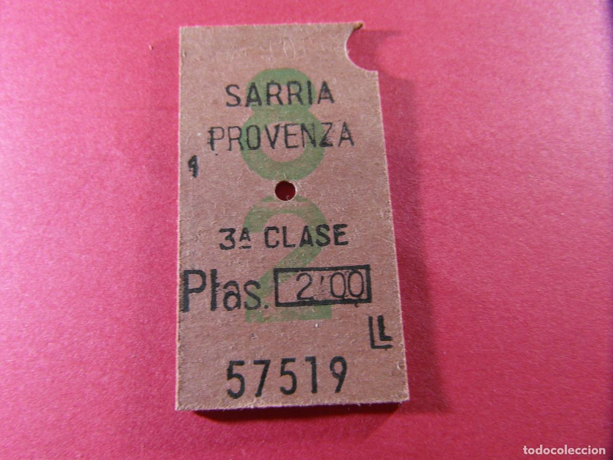 Coleccionismo billetes de transporte: BILLETE EDMONSON FERROCARRILES CATALANES SARRIA GENERALITAT - SARRIA PROVENZA