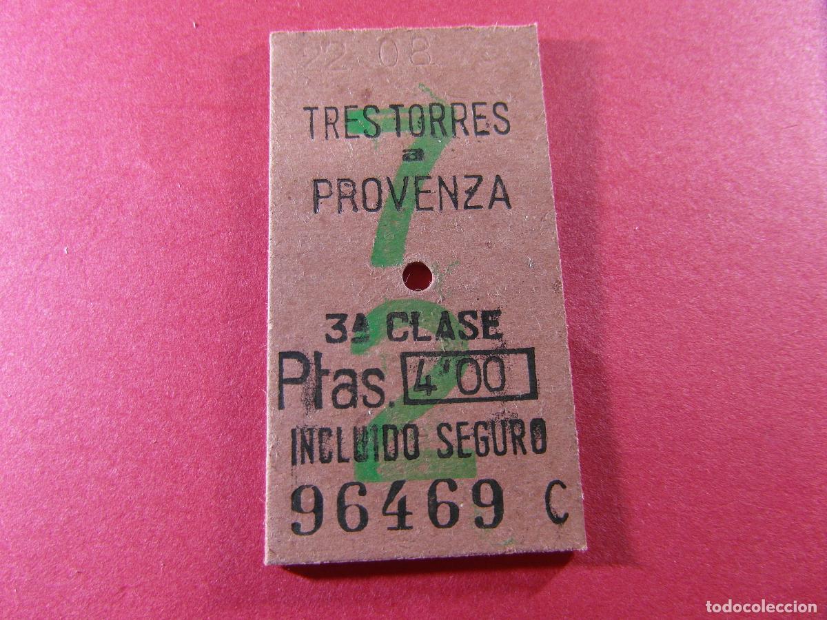 Coleccionismo billetes de transporte: BILLETE EDMONSON FERROCARRILES CATALANES SARRIA GENERALITAT - CAPICUA 96469 TRES TORRES PROVENZA