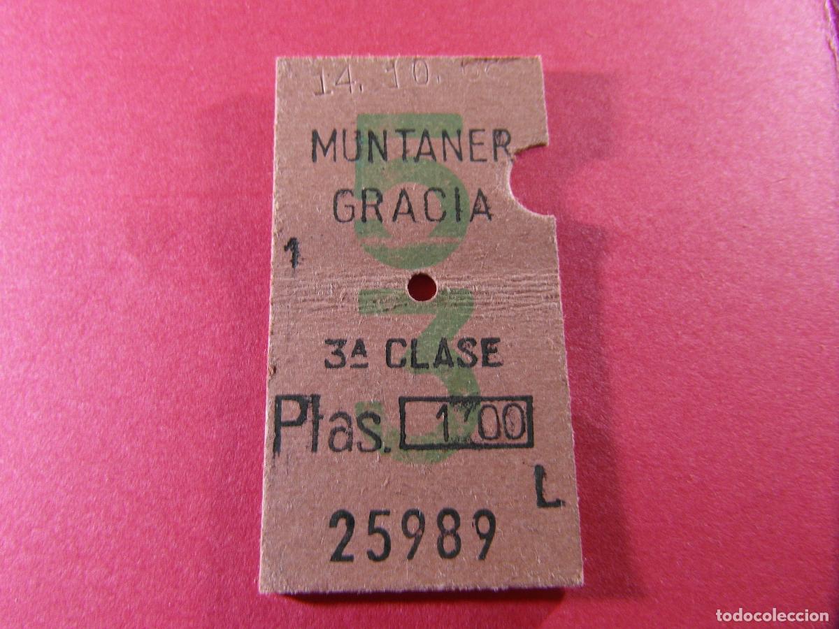 Coleccionismo billetes de transporte: BILLETE EDMONSON FERROCARRILES CATALANES SARRIA GENERALITAT - MUNTANER GRACIA