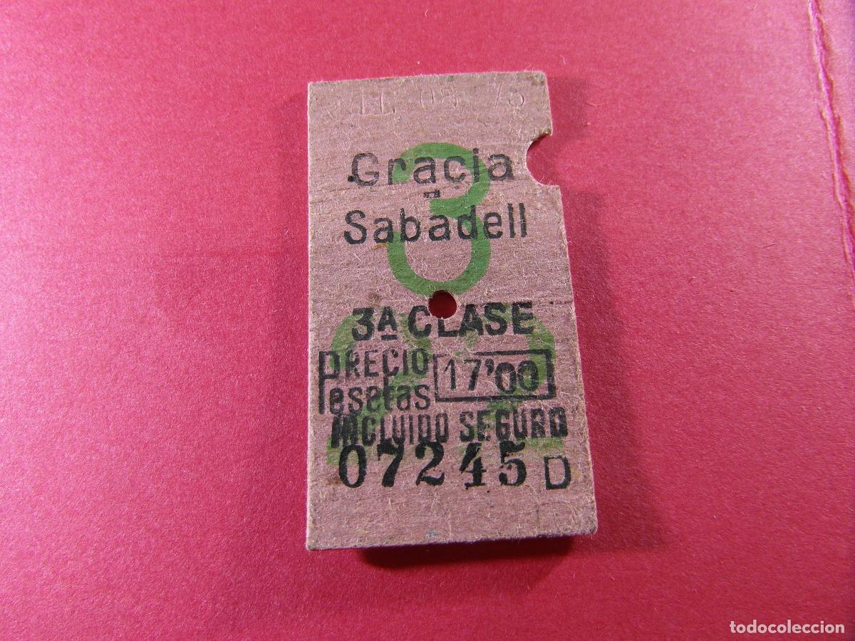 Coleccionismo billetes de transporte: BILLETE EDMONSON FERROCARRILES CATALANES SARRIA GENERALITAT - GRACIA SABADELL