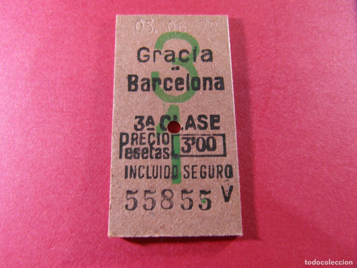 Coleccionismo billetes de transporte: BILLETE EDMONSON FERROCARRILES CATALANES SARRIA GENERALITAT - CAPICUA 55855 GRACIA BARCELONA