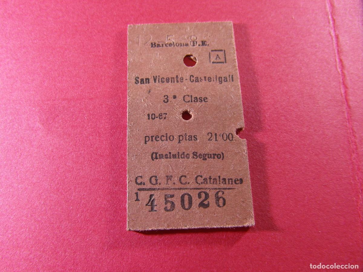 Coleccionismo billetes de transporte: BILLETE EDMONSON FERROCARRILES CATALANES SARRIA GENERALITAT - SAN VICENTE CASTELLGALL