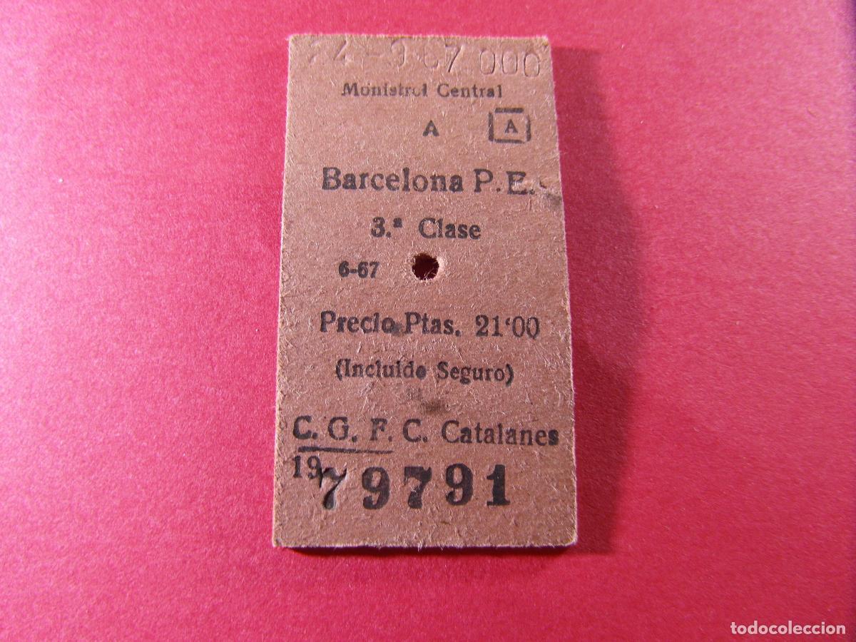 Coleccionismo billetes de transporte: BILLETE EDMONSON FERROCARRILES CATALANES SARRIA GENERALITAT - MONISTROL CENTRAL BARCELONA P.E.