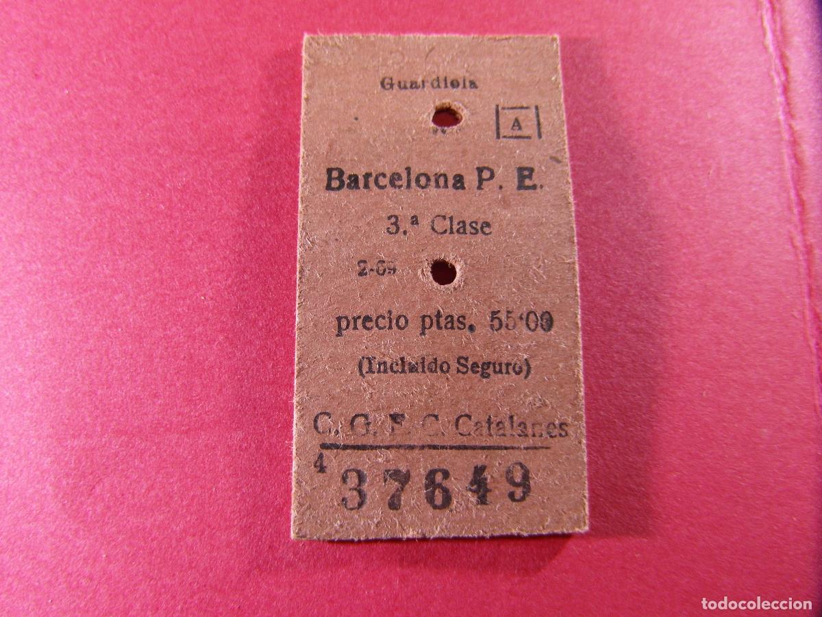 Coleccionismo billetes de transporte: BILLETE EDMONSON FERROCARRILES CATALANES SARRIA GENERALITAT - GUARDIOLA BARCELONA P.E.