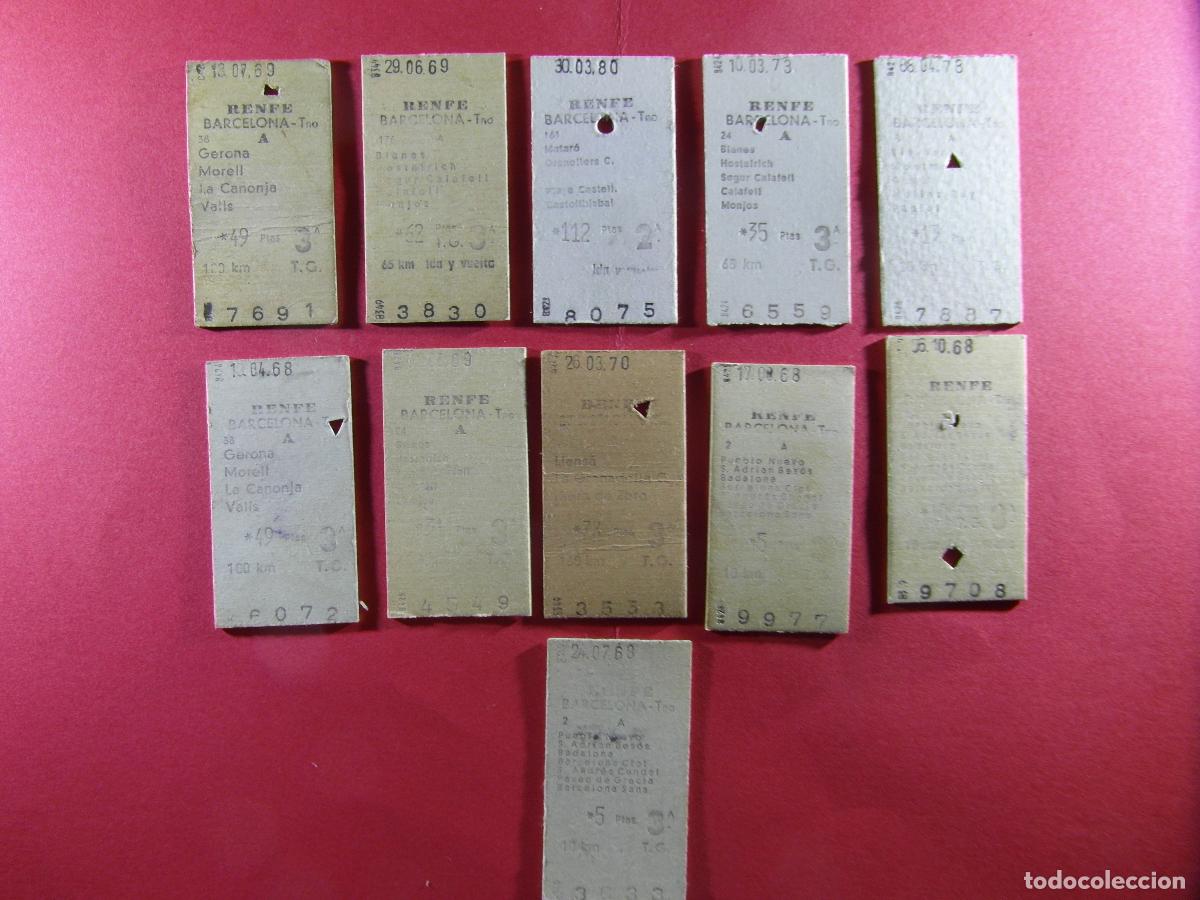Coleccionismo billetes de transporte: BILLETE HUGIN - LOTE DE 11 DIFERENTES - VER TRAYECTOS - RENFE MZA CERCANIAS RODALIES FERROCARRIL