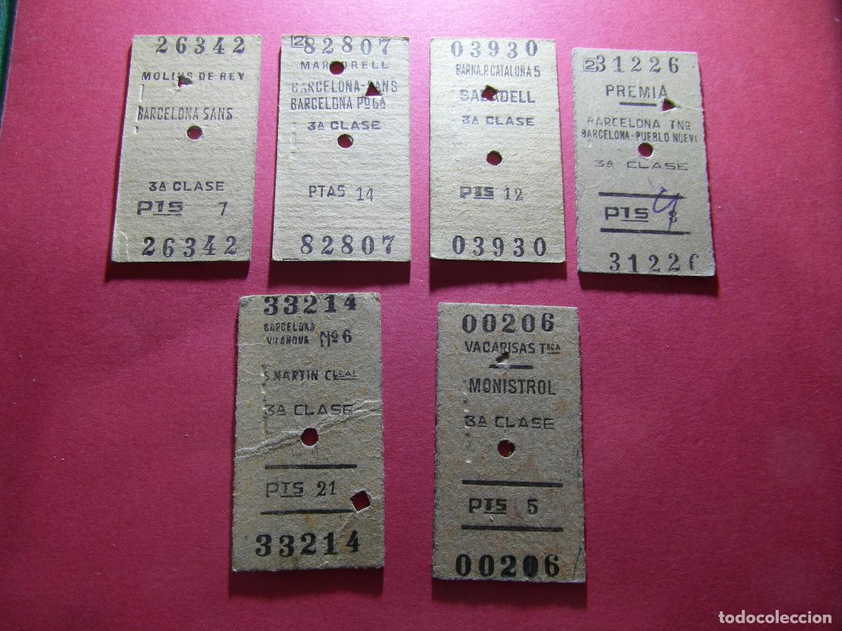 Coleccionismo billetes de transporte: BILLETE EDMONSON - LOTE DE 6 DIFERENTES - VER TRAYECTOS - RENFE MZA CERCANIAS RODALIES FERROCARRIL