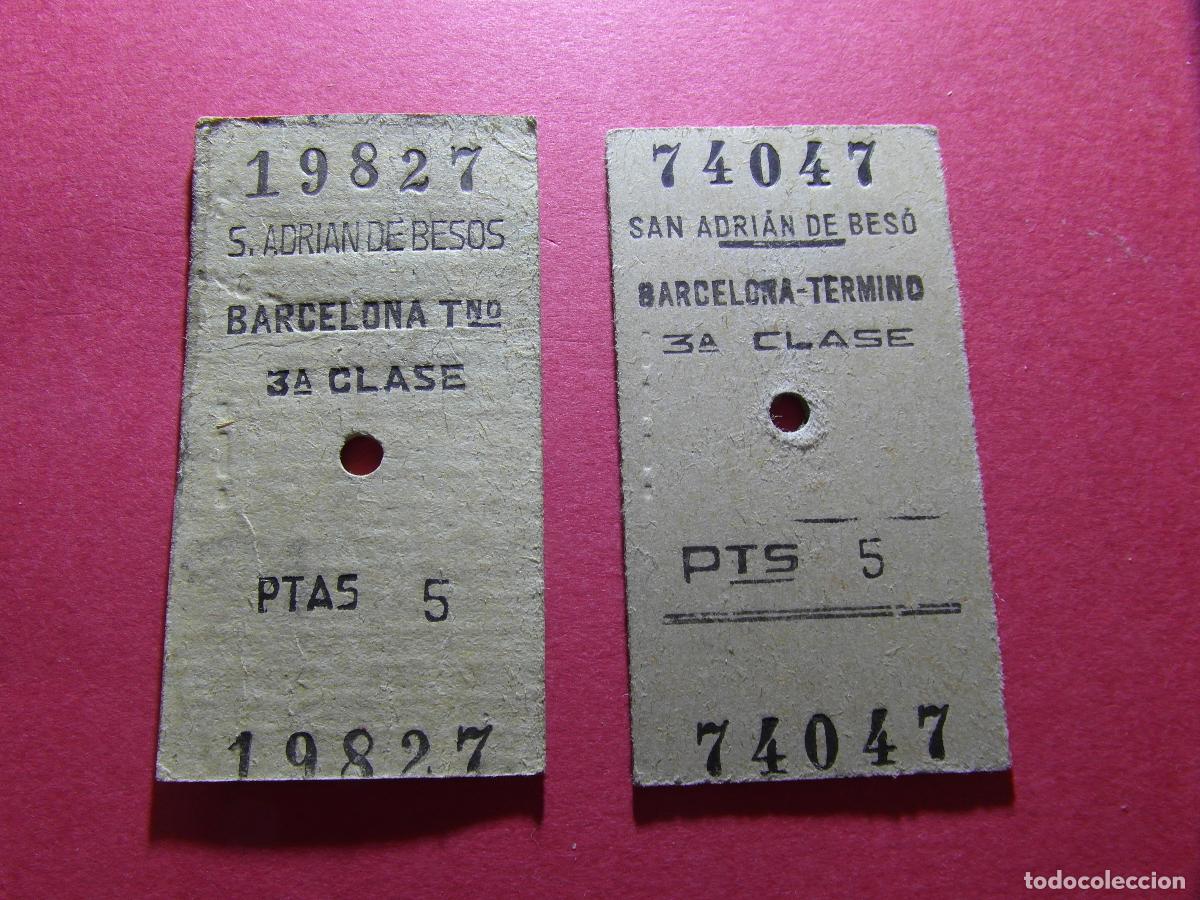 Coleccionismo billetes de transporte: BILLETE EDMONSON - LOTE DE 2 DIFERENTES - S. ADRIAN DE BESO RENFE MZA CERCANIAS RODALIES FERROCARRIL