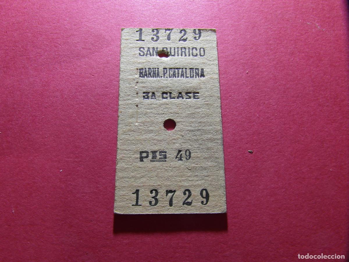 Coleccionismo billetes de transporte: BILLETE EDMONSON - SAN QUIRICO BARCELONA - RENFE MZA CERCANIAS RODALIES FERROCARRIL