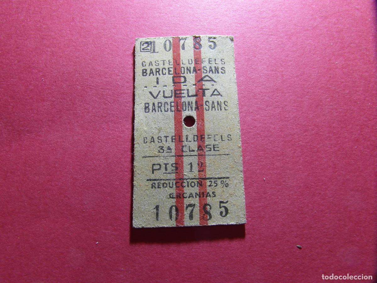 Coleccionismo billetes de transporte: BILLETE EDMONSON CASTELLDEFELS BARCELONA SANTS REDUCCION 25 % RENFE MZA CERCANIAS FERROCARRIL
