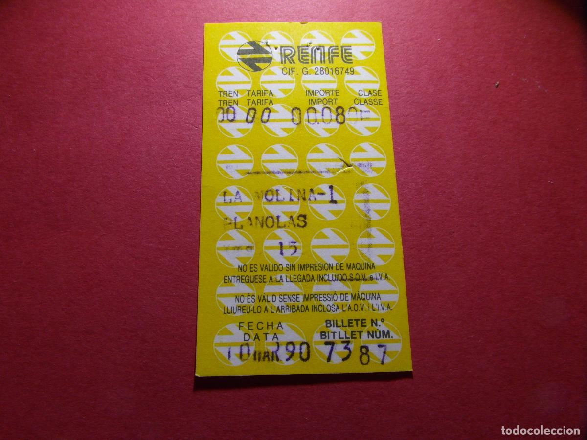 Coleccionismo billetes de transporte: BILLETE HUGIN - LA MOLINA 1 PLANOLAS - RENFE MZA CERCANIAS FERROCARRIL RODALIES